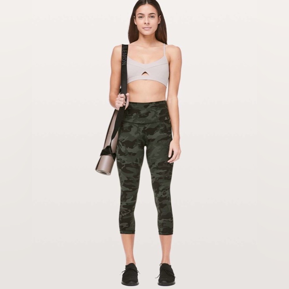 Lululemon Vuori Alo Yoga Women’s Align Crop 21” Leggings Pants Camo Green 6 - Picture 2 of 12